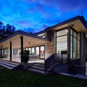 andersen e series windows milkchocolate contemporary stucco woodsiding exterior 3